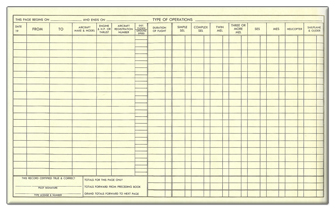Type of Operation and Breakdown of Flight Time Into Desired Classifications Page